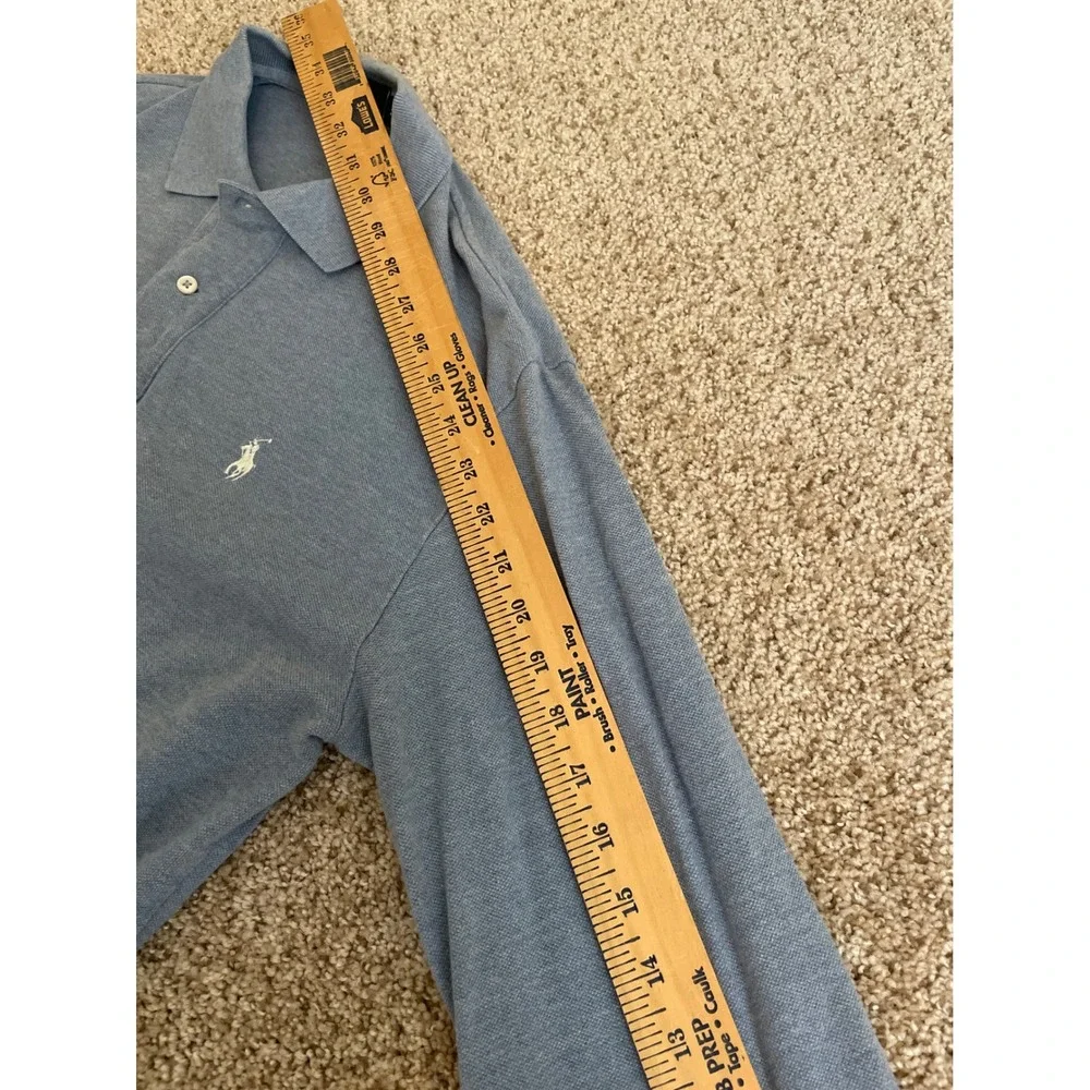 Polo Ralph Lauren Men's Long Sleeve Polo Shirt Small Blue Pique White Pony Logo